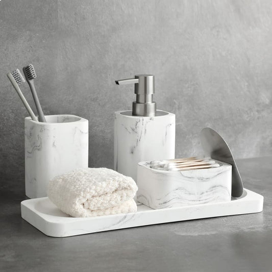 Accessoires de salle bains blancs ~ LUXURY MARBRE