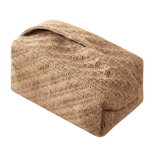boite a mouchoire en tissus effet rotin