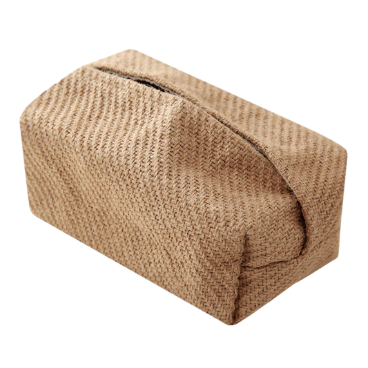 boite a mouchoire en tissus effet rotin