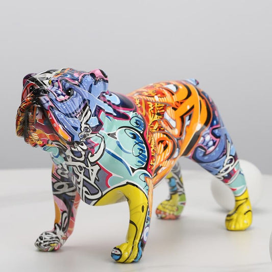 Bulldog Street-Art - Figurine Décorative Elvis