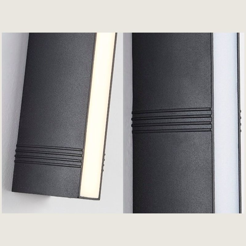 applique murale exterieure led noir mat en aluminium