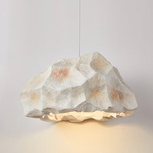 luminaire suspendu blanc effet rocher