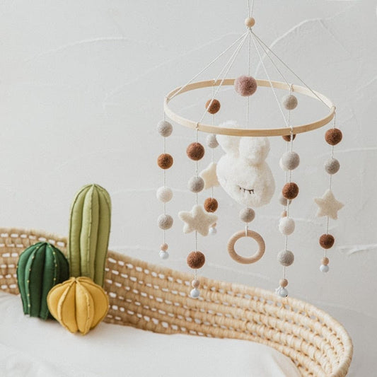 Mobile bebe bois lapin blanc ~ PINPIN