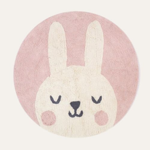 MON LAPIN RECONFORTANT ~ Tapis rond à imprimé lapin