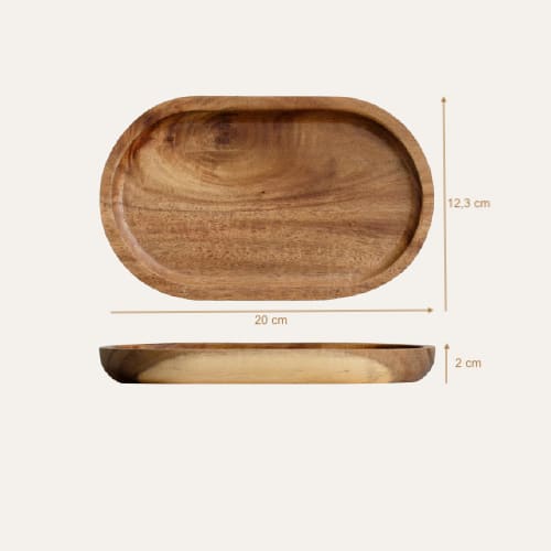Plateaux rectangulaires en bois d’acacia ~ DENPASAR Ovale -