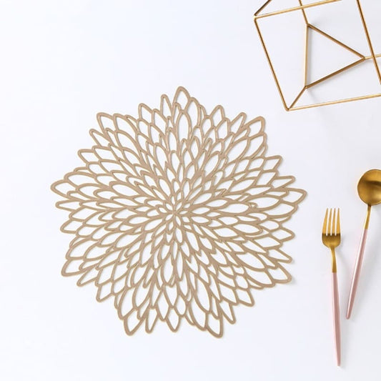 Sets de table rosace en PVC ajourés ~ Rose des vents doré