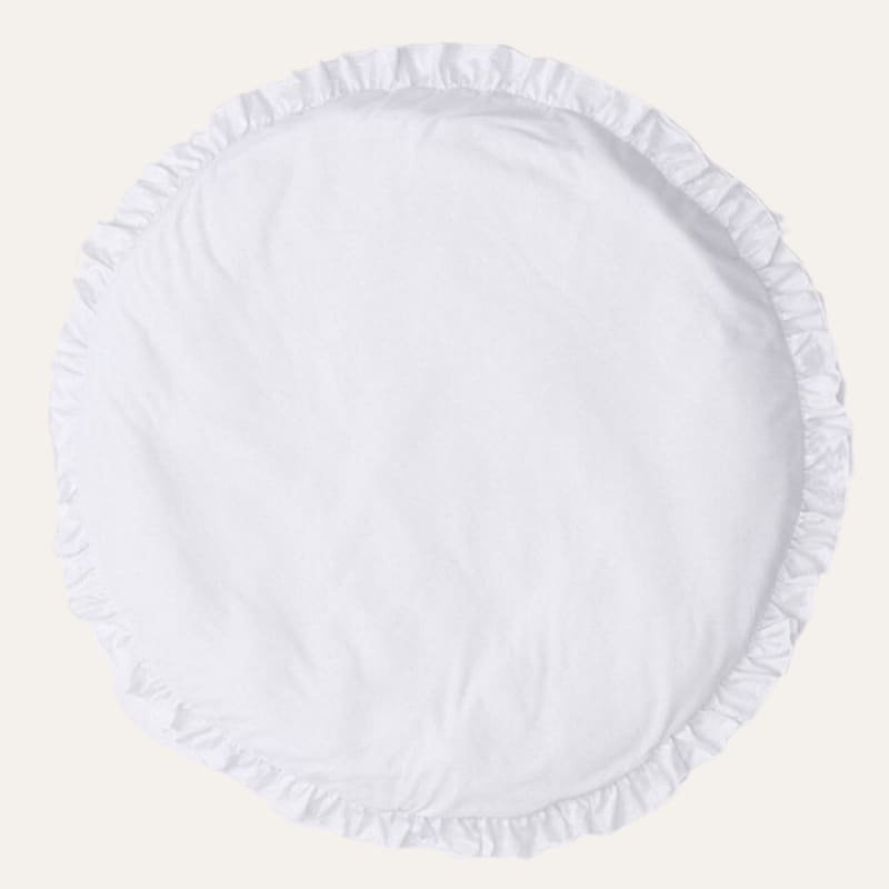 Tapis rond à volants déhoussable ~ SWEETY Blanc