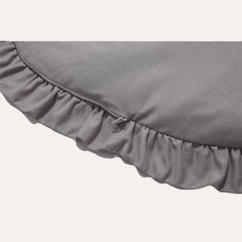 Tapis rond à volants déhoussable ~ SWEETY Gris anthracite