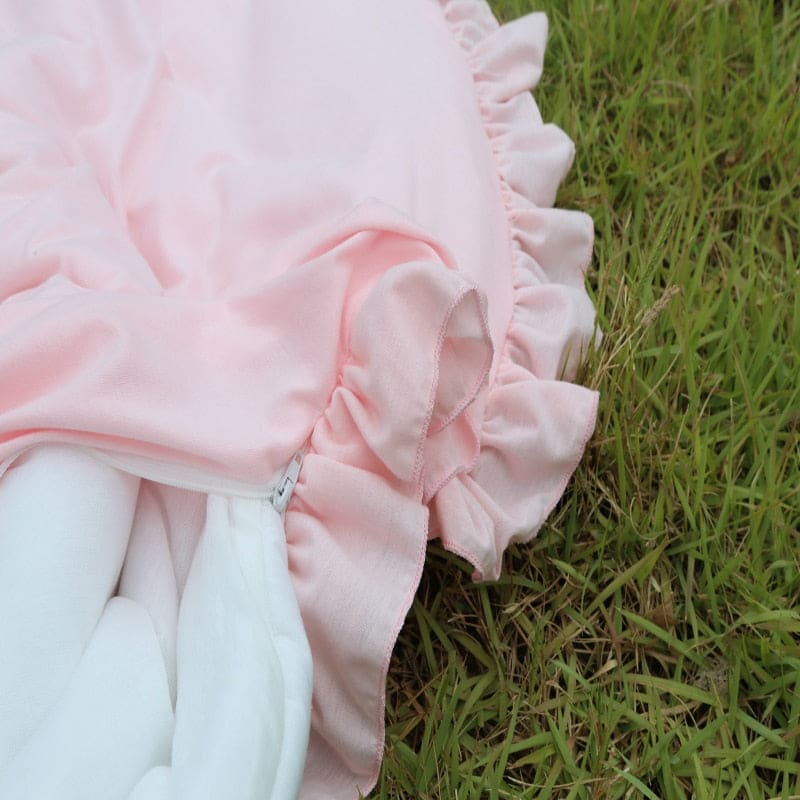 Tapis rond à volants déhoussable ~ SWEETY Rose