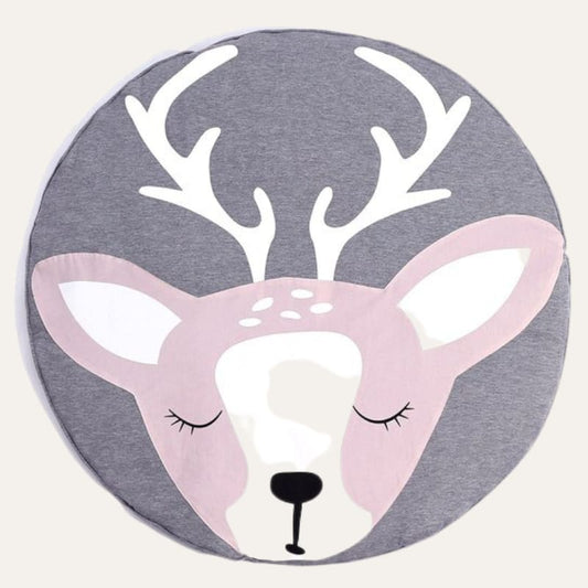 Tapis rond en coton cerf rose ~ IRÈNE
