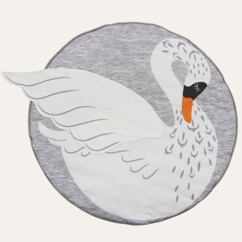 Tapis rond en coton cygne ~ AURORE