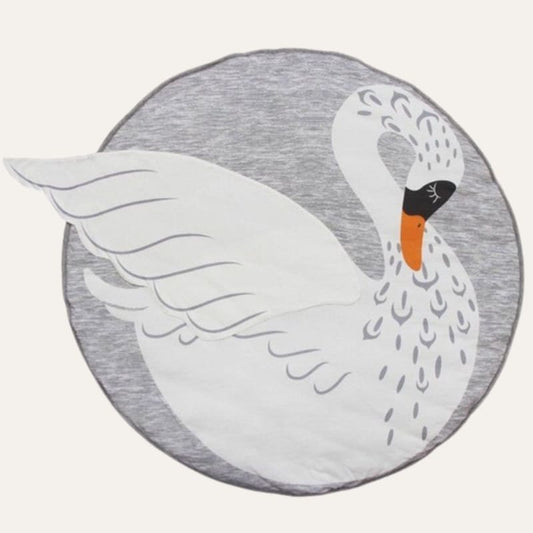 Tapis rond en coton cygne ~ AURORE
