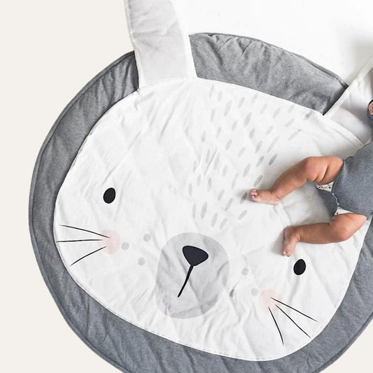 Tapis rond en coton gris lapin ~ ALPHONSE