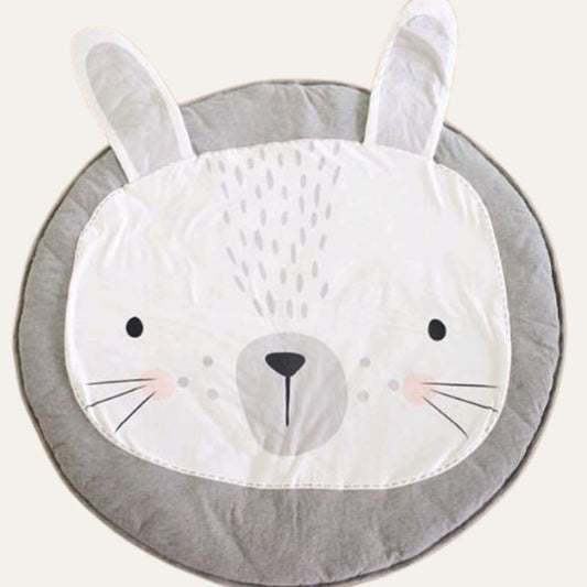 Tapis rond en coton gris lapin ~ ALPHONSE