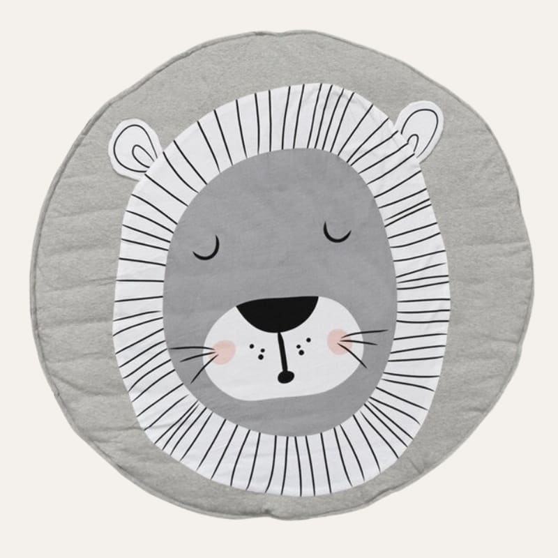 Tapis rond en coton lion ~ MATH