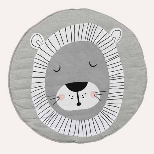 Tapis rond en coton lion ~ MATH