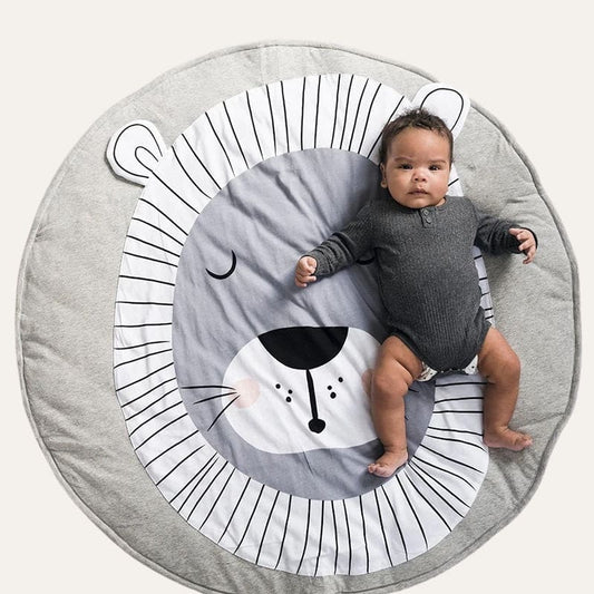 Tapis rond en coton lion ~ MATH