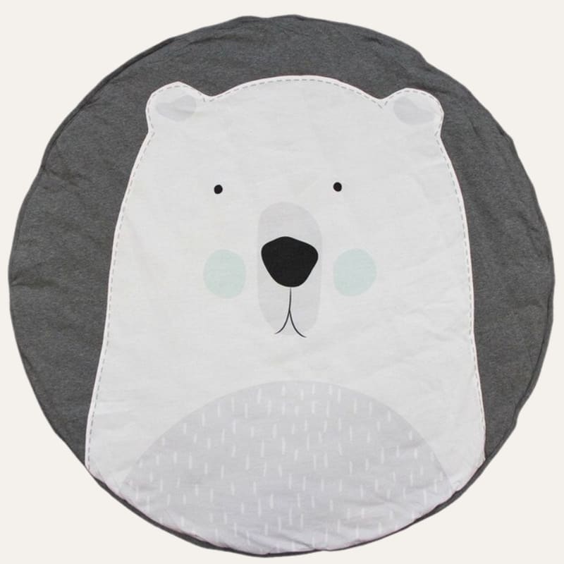 Tapis rond en coton ours polaire ~ OMER