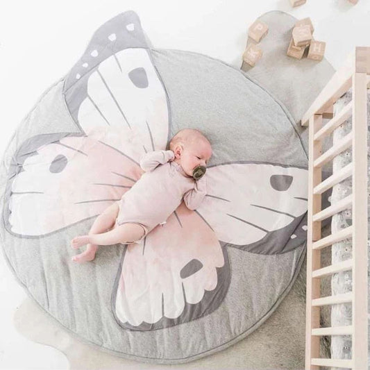 Tapis rond en coton papillon ~ AGATHE