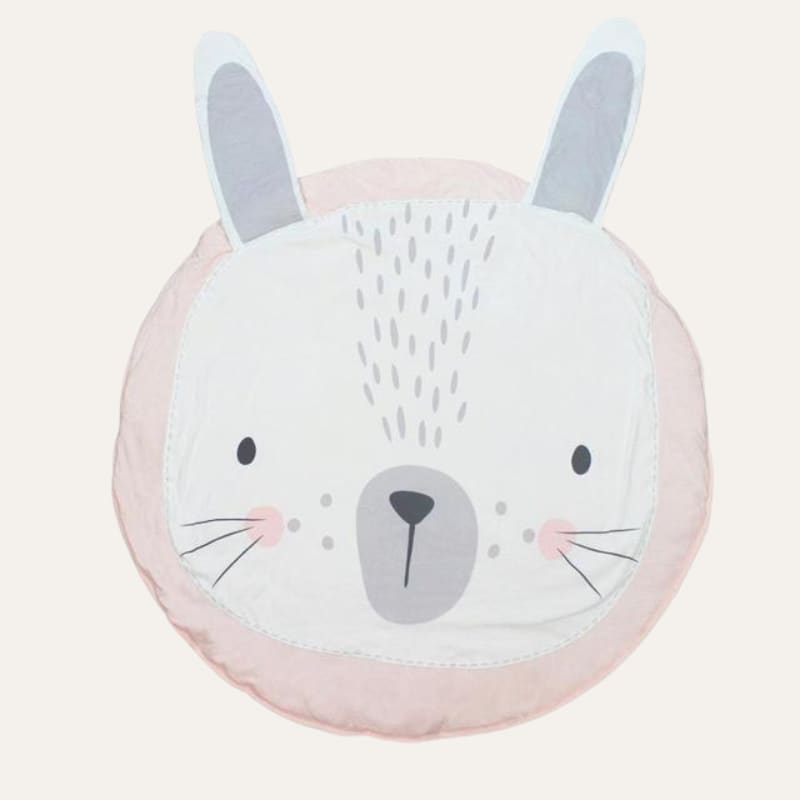 Tapis rond en coton rose lapin ~ EVY
