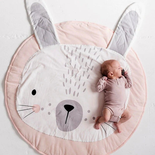 Tapis rond en coton rose lapin ~ EVY