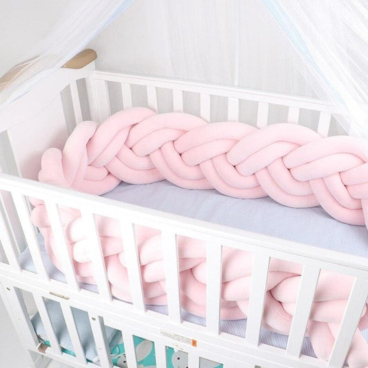 tour de lit tresse rose