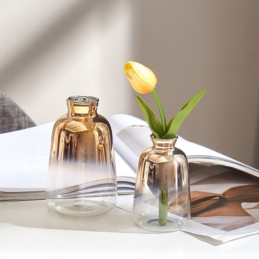 Vases en verre à reflets dorés ~ GOLD MIROR