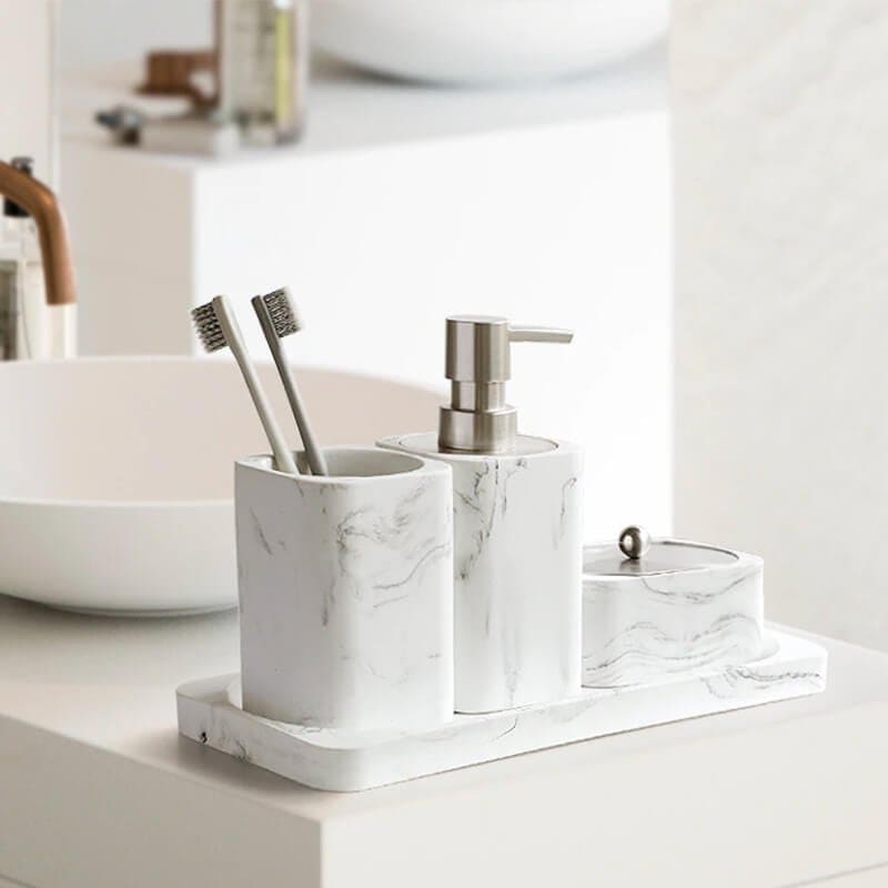 Accessoires salle de bain design blanc ~ LUXURY MARBRE