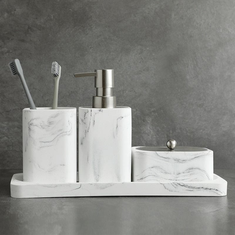 Set d'accessoires de salle de bain vert : Gobelet + Porte savon +