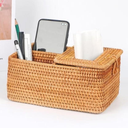 boite de mouchoirs rectangulaire rotin 