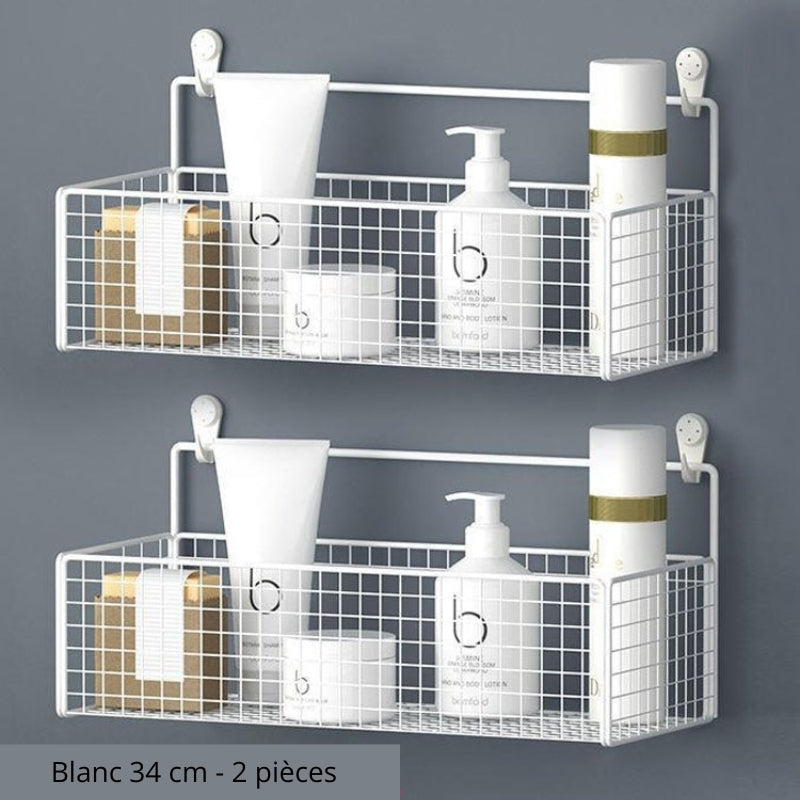 Étagère de salle de bains résistante et pratique, murale, sans perçage,  pour un rangement simple et pratique des toilettes