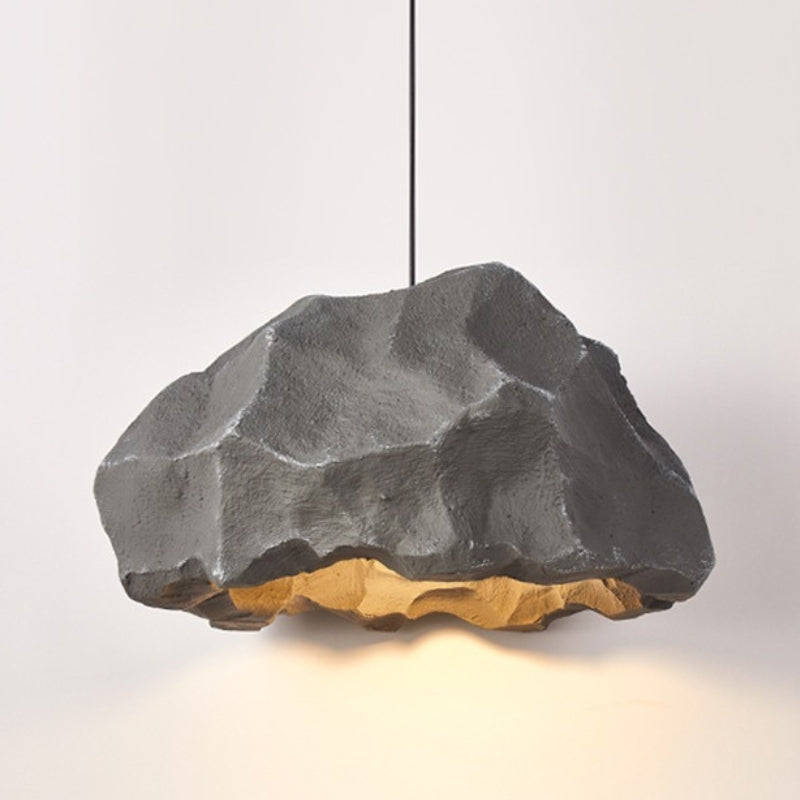 luminaire suspendu effet rocher gris