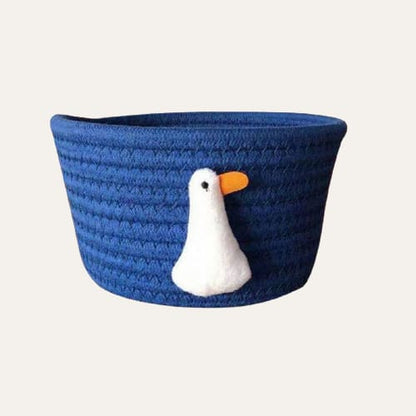 Paniers de rangement tissés animaux ~ CHOUPI Canard - Bleu 