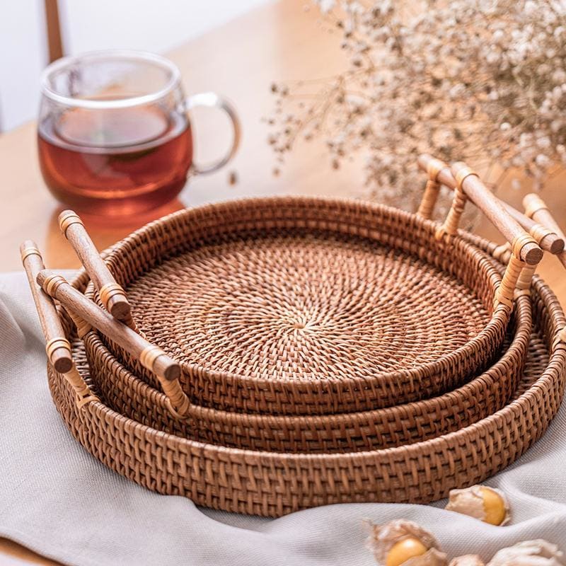 Ronds De Serviette En Rotin Tressé - Lot De 4, 5x5 Cm, Décoration Table Style Campagne, Pour Fête/mariage