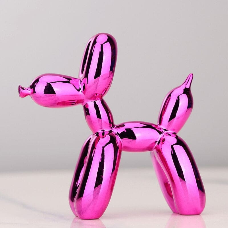 SNOUPY ~ Figurine chien-ballon effet miroir Rose fuchsia / 