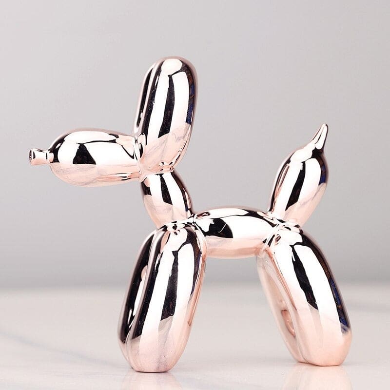 SNOUPY ~ Figurine chien-ballon effet miroir Rose pâle / 