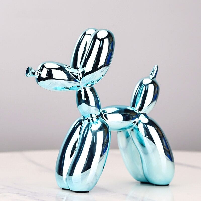 SNOUPY ~ Figurine chien-ballon effet miroir Turquoise / 