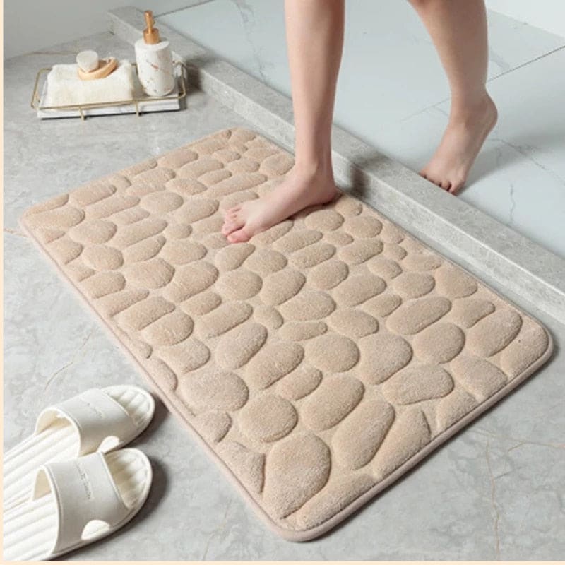 Zen Stone Leaf Bathroom Rug Mat  Extra Soft and Absorbent Microfi