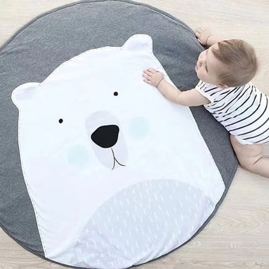 Tapis rond en coton ours polaire ~ OMER