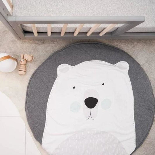 Tapis rond en coton ours polaire ~ OMER