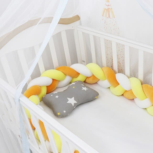 Tresse de lit chic bébé ~ ARC-EN-CIEL Orange - Jaune & Blanc