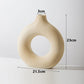 Vase circulaire en céramique beige ~ LOUNA BEIGE L - Hauteur