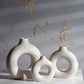 Vase circulaire en céramique blanc ~ LOUNA WHITE