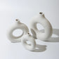Vase circulaire en céramique blanc ~ LOUNA WHITE