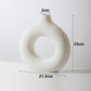Vase circulaire en céramique blanc ~ LOUNA WHITE L - Hauteur