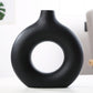 Vase circulaire en céramique noir ~ LOUNA BLACK