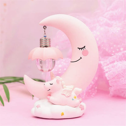 Veilleuse LED Lune-Licorne ~ LICOLUNE Rose